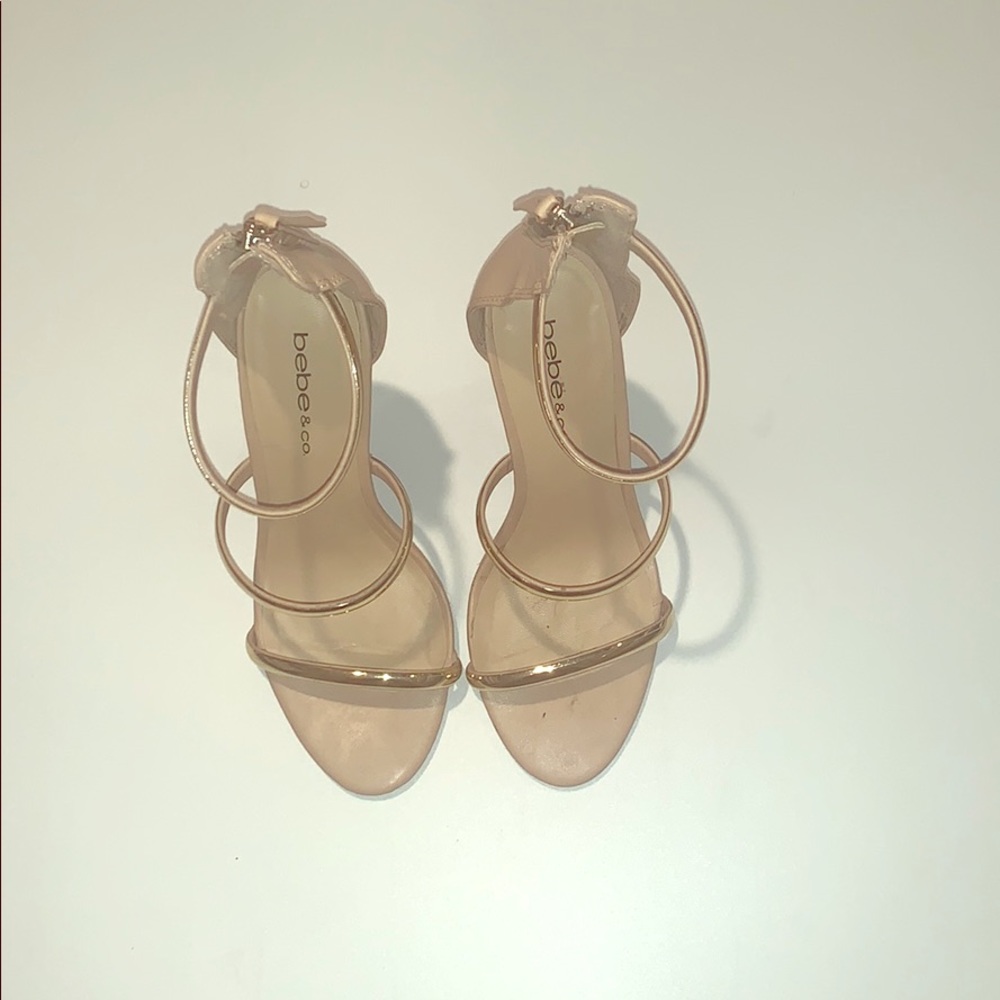 Bebe open toe strap heel